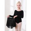 imageDIPUG Girls Ballet Leotards with Removable Skirt Toddler Hollow Back Dance Dress ComboBlacklong Sleeve