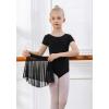 imageDIPUG Girls Ballet Leotards with Removable Skirt Toddler Hollow Back Dance Dress ComboBlackshort Sleeve