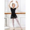imageDIPUG Girls Ballet Leotards with Removable Skirt Toddler Hollow Back Dance Dress ComboBlackshort Sleeve