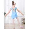 imageDIPUG Girls Ballet Leotards with Removable Skirt Toddler Hollow Back Dance Dress ComboBlue Sky