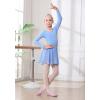 imageDIPUG Girls Ballet Leotards with Removable Skirt Toddler Hollow Back Dance Dress ComboBluelong Sleeve