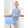 imageDIPUG Girls Ballet Leotards with Removable Skirt Toddler Hollow Back Dance Dress ComboBlueshort Sleeve