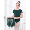 imageDIPUG Girls Ballet Leotards with Removable Skirt Toddler Hollow Back Dance Dress ComboDark Greenshort Sleeve