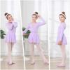 imageDIPUG Girls Ballet Leotards with Removable Skirt Toddler Hollow Back Dance Dress ComboLilaclong Sleeve
