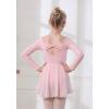 imageDIPUG Girls Ballet Leotards with Removable Skirt Toddler Hollow Back Dance Dress ComboPinklong Sleeve