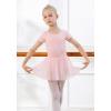 imageDIPUG Girls Ballet Leotards with Removable Skirt Toddler Hollow Back Dance Dress ComboPinkshort Sleeve