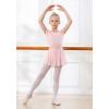 imageDIPUG Girls Ballet Leotards with Removable Skirt Toddler Hollow Back Dance Dress ComboPinkshort Sleeve