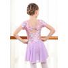 imageDIPUG Girls Ballet Leotards with Removable Skirt Toddler Hollow Back Dance Dress ComboPurple Mermaid 2