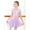 imageDIPUG Girls Ballet Leotards with Removable Skirt Toddler Hollow Back Dance Dress ComboPurple Mermaid 2