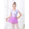 imageDIPUG Girls Ballet Leotards with Removable Skirt Toddler Hollow Back Dance Dress ComboPurple Mermaid