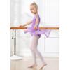 imageDIPUG Girls Ballet Leotards with Removable Skirt Toddler Hollow Back Dance Dress ComboPurpleshort Sleeve
