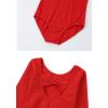 imageDIPUG Girls Ballet Leotards with Removable Skirt Toddler Hollow Back Dance Dress ComboRedlong Sleeve