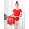 imageDIPUG Girls Ballet Leotards with Removable Skirt Toddler Hollow Back Dance Dress ComboRedshort Sleeve