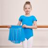 imageDIPUG Girls Ballet Leotards with Removable Skirt Toddler Hollow Back Dance Dress ComboTurquoise
