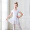 imageDIPUG Girls Ballet Leotards with Removable Skirt Toddler Hollow Back Dance Dress ComboWhite