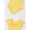 imageDIPUG Girls Ballet Leotards with Removable Skirt Toddler Hollow Back Dance Dress ComboYellowshort Sleeve