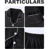 imageDIPUG Girls Pajamas Satin Pajama Set Silk Pjs Short Sleeve SleepwearBlack