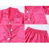 imageDIPUG Girls Pajamas Satin Pajama Set Silk Pjs Short Sleeve SleepwearHot Pink