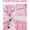 imageDIPUG Girls Pajamas Satin Pajama Set Silk Pjs Short Sleeve SleepwearRose Pink