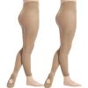 imageDIPUG 123 Pairs Girls Convertible Ballet TightsSoft Transition Dance TightToddlerKidsSuntan  2 Pack