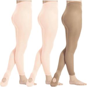 imageDIPUG 123 Pairs Girls Convertible Ballet TightsSoft Transition Dance TightToddlerKids2bpinksuntan3 Pack