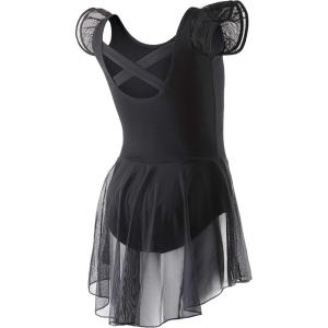 imageDIPUG Ballet Leotards for Girls Ballet Leotard with Skirt Toddler Dance Leotards Flutter Sleeve and CrissCross BackBlack