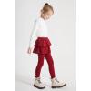 imageDIPUG 2Pack Girls Leggings School Uniform Pants with Double Layer Ruffled Hem Skirt Stylish Legging for Kids 28YearsBlack burgundy