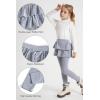 imageDIPUG 2Pack Girls Leggings School Uniform Pants with Double Layer Ruffled Hem Skirt Stylish Legging for Kids 28YearsNavy lgrey