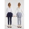 imageDIPUG 2Pack Girls Leggings School Uniform Pants with Double Layer Ruffled Hem Skirt Stylish Legging for Kids 28YearsNavy lgrey