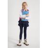 imageDIPUG 2Pack Girls Leggings School Uniform Pants with Double Layer Ruffled Hem Skirt Stylish Legging for Kids 28YearsNavy lgrey
