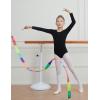 imageDIPUG Ballet Leotards for Girls Removable Skirt Shiny Toddler Dance Leotard Star Long SleeveBlack