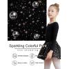 imageDIPUG Ballet Leotards for Girls Removable Skirt Shiny Toddler Dance Leotard Star Long SleeveBlack