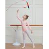 imageDIPUG Ballet Leotards for Girls Removable Skirt Shiny Toddler Dance Leotard Star Long SleevePink
