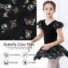 imageDIPUG Ballet Leotards for Girls with Skirt Shiny Toddler Dance Leotard ButterflyBlack