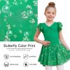 imageDIPUG Ballet Leotards for Girls with Skirt Shiny Toddler Dance Leotard ButterflyGrass Green