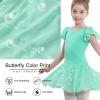 imageDIPUG Ballet Leotards for Girls with Skirt Shiny Toddler Dance Leotard ButterflyGreen