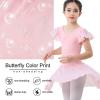 imageDIPUG Ballet Leotards for Girls with Skirt Shiny Toddler Dance Leotard ButterflyPink