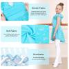 imageDIPUG Ballet Leotards for Girls with Skirt Shiny Toddler Dance Leotard ButterflyPool Blue
