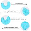 imageDIPUG Ballet Leotards for Girls with Skirt Shiny Toddler Dance Leotard ButterflyPool Blue