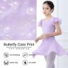 imageDIPUG Ballet Leotards for Girls with Skirt Shiny Toddler Dance Leotard ButterflyPurple