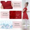 imageDIPUG Ballet Leotards for Girls with Skirt Shiny Toddler Dance Leotard ButterflyRed