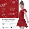 imageDIPUG Ballet Leotards for Girls with Skirt Shiny Toddler Dance Leotard ButterflyRed