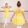 imageDIPUG Ballet Leotards for Girls with Skirt Shiny Toddler Dance Leotard ButterflyYellow