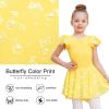 imageDIPUG Ballet Leotards for Girls with Skirt Shiny Toddler Dance Leotard ButterflyYellow