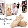 imageDIPUG Ballet Shoes for Girls Toddler Dance Slipper PU Leather Kids Ballerina ShoeBallet Pink Light Beige  Split Sole