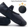 imageDIPUG Ballet Shoes for Girls Toddler Dance Slipper PU Leather Kids Ballerina ShoeBlack  Split Sole