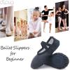 imageDIPUG Ballet Shoes for Girls Toddler Dance Slipper PU Leather Kids Ballerina ShoeBlack  Split Sole