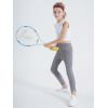 imageDIPUG Girls Athletic Leggings with Pockets for Stretchy Pants Running Gym Dance Yoga and SportsDark Grey