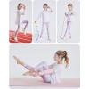 imageDIPUG Girls Athletic Leggings with Pockets for Stretchy Pants Running Gym Dance Yoga and SportsMarble Colorful