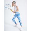 imageDIPUG Girls Athletic Leggings with Pockets for Stretchy Pants Running Gym Dance Yoga and SportsTiedye Blue
